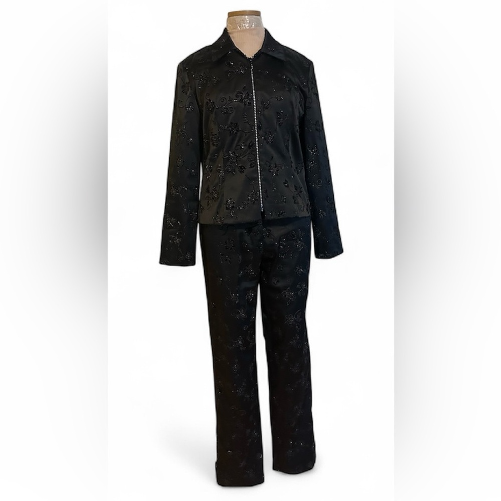 Joseph Ribkoff Black Floral pant set